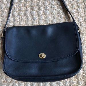 Black vintage coach cross body bag